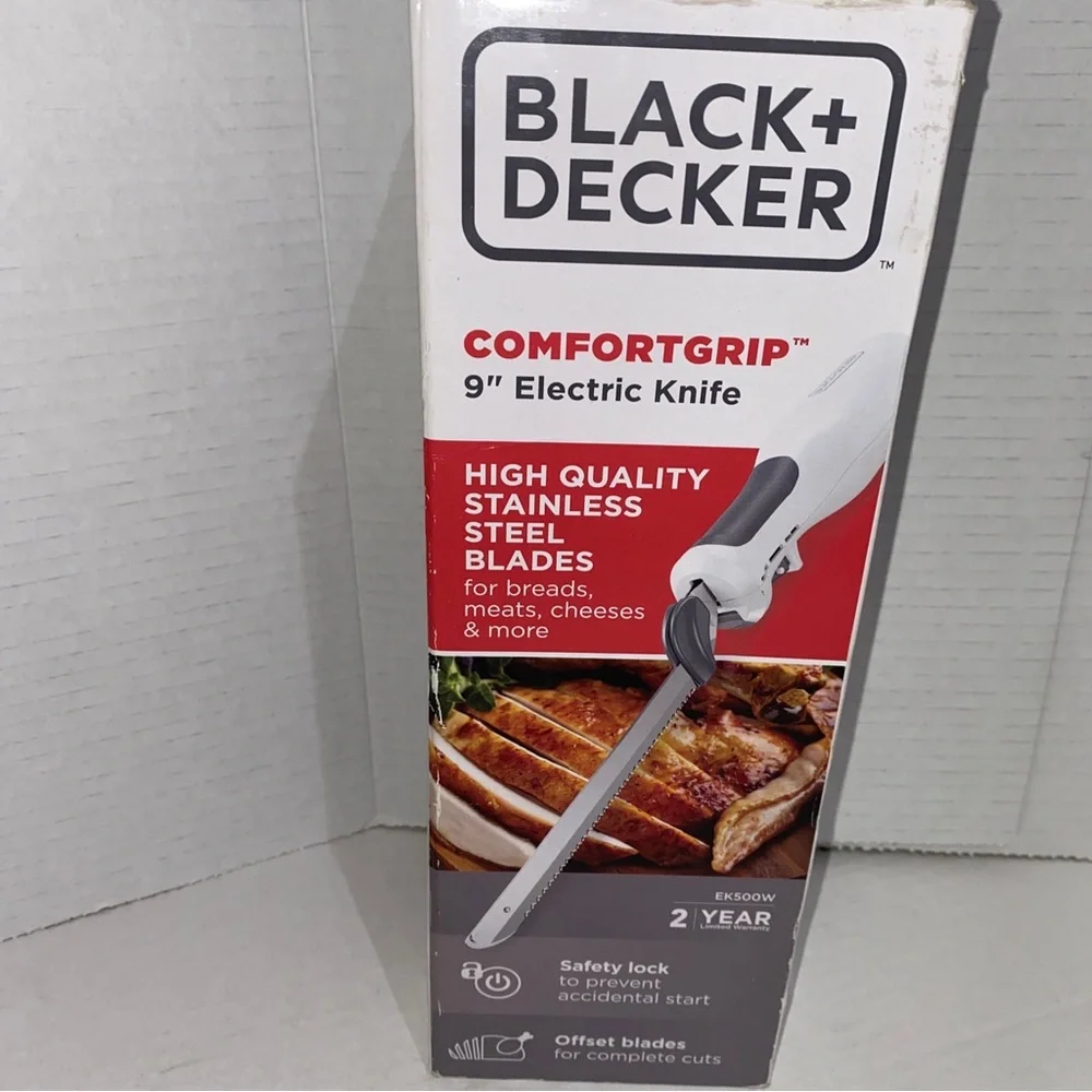BLACK+DECKER 9-Inch Electric Carving Knife, White, EK500W